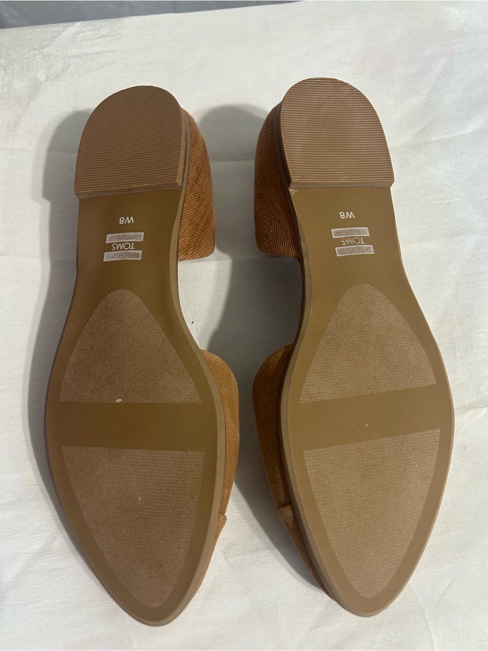 TOMS Tan Suede D'Orsay Pointed Flats - Picture 3 of 9